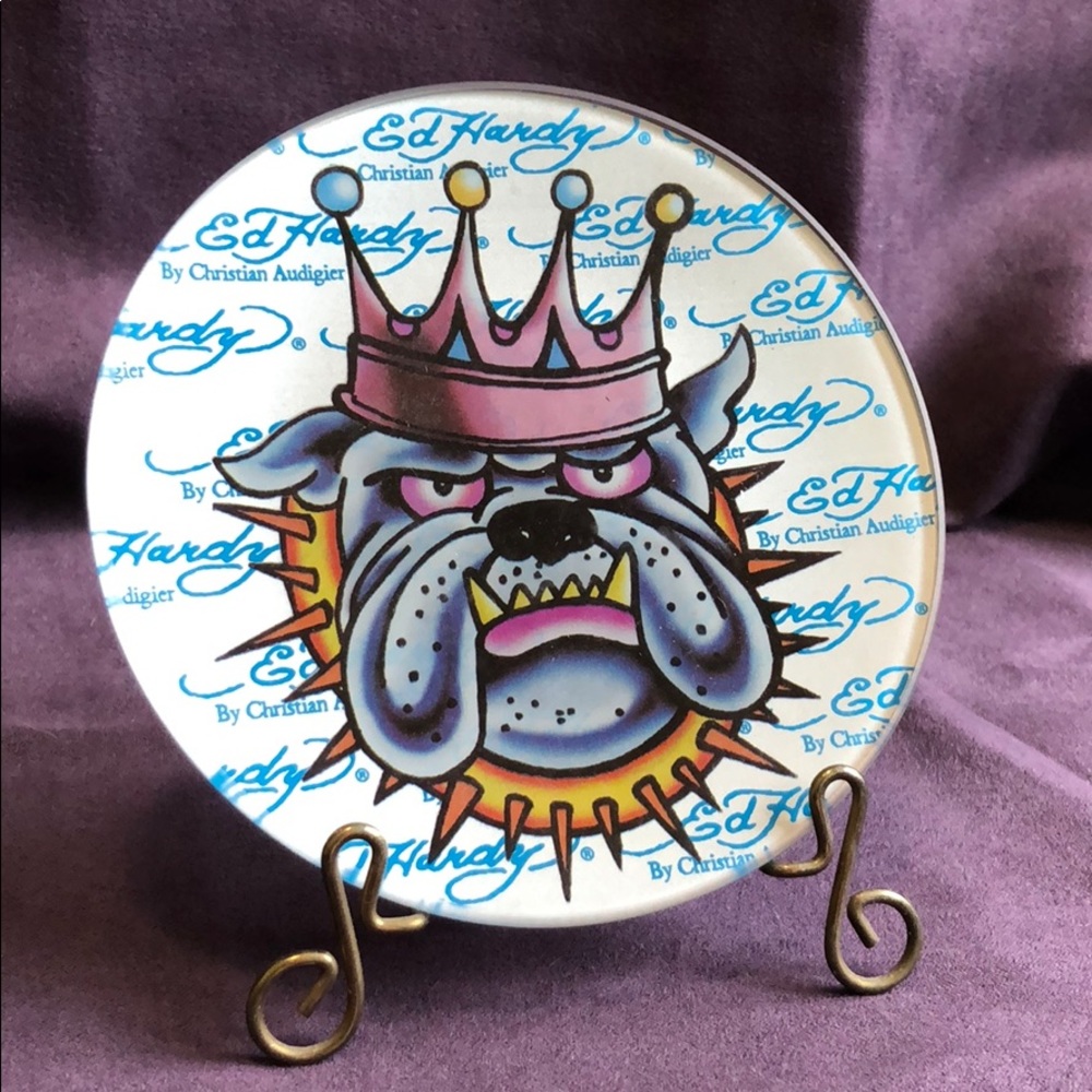 LAST CALL 3/$25! Ed Hardy Circle Plate King Dog 👑